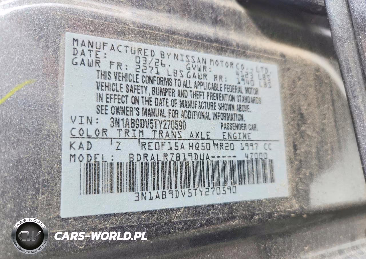 2026 Nissan Sentra Sr VIN:3N1AB9DV5TY270590 - 12
