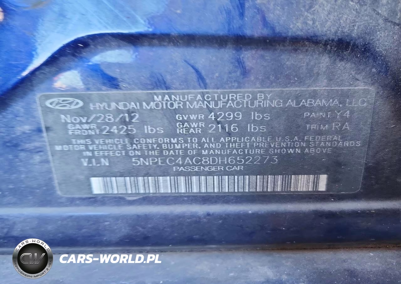 2013 Hyundai Sonata Limited VIN:5NPEC4AC8DH652273 - 13