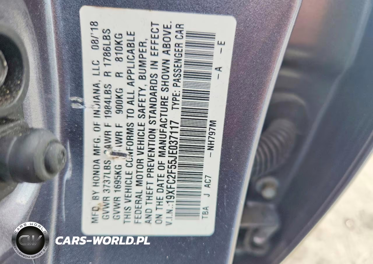 2018 Honda Civic Lx VIN:19XFC2F55JE037117 - 12