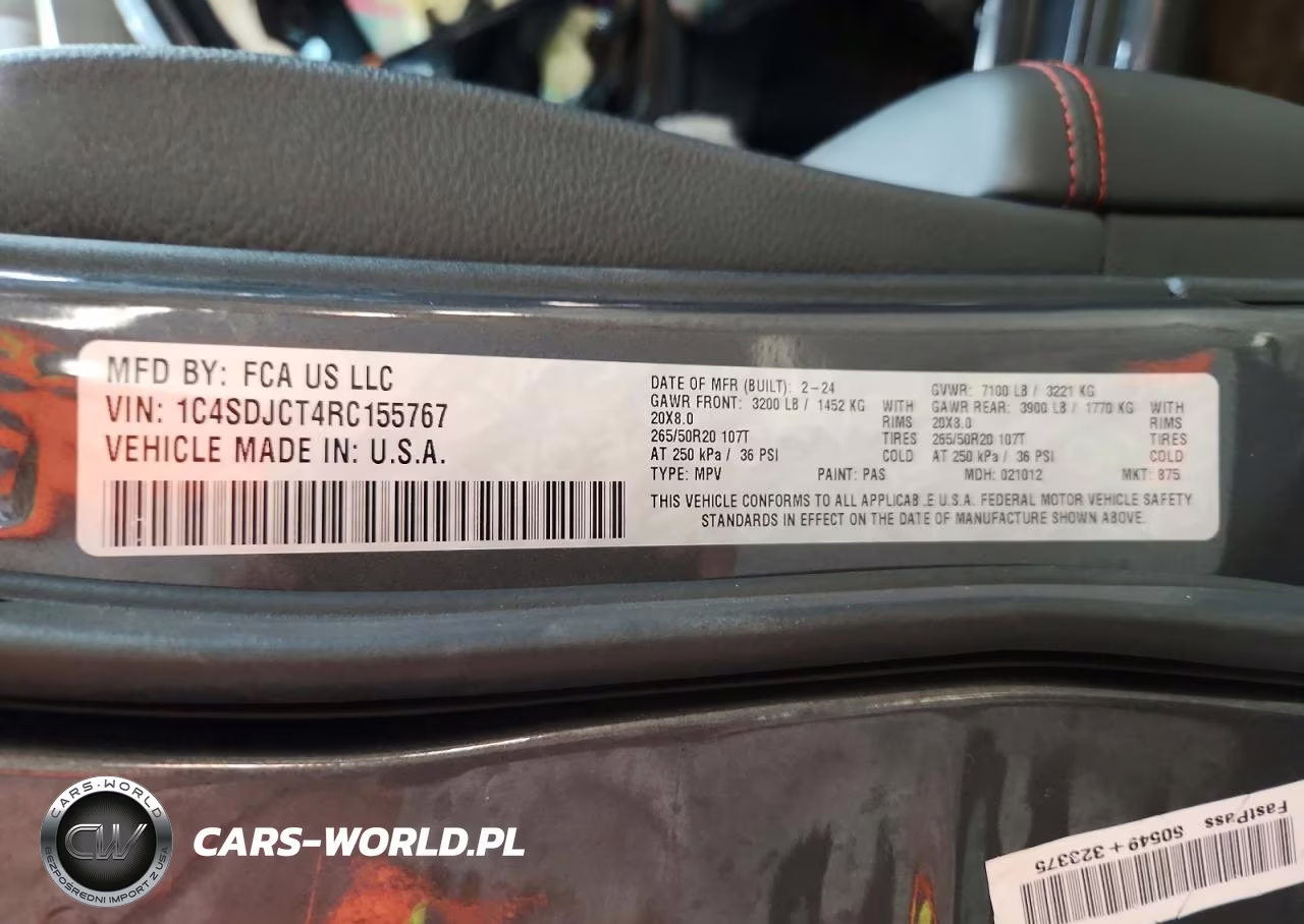 2024 Dodge Durango R-T VIN:1C4SDJCT4RC155767 - 13