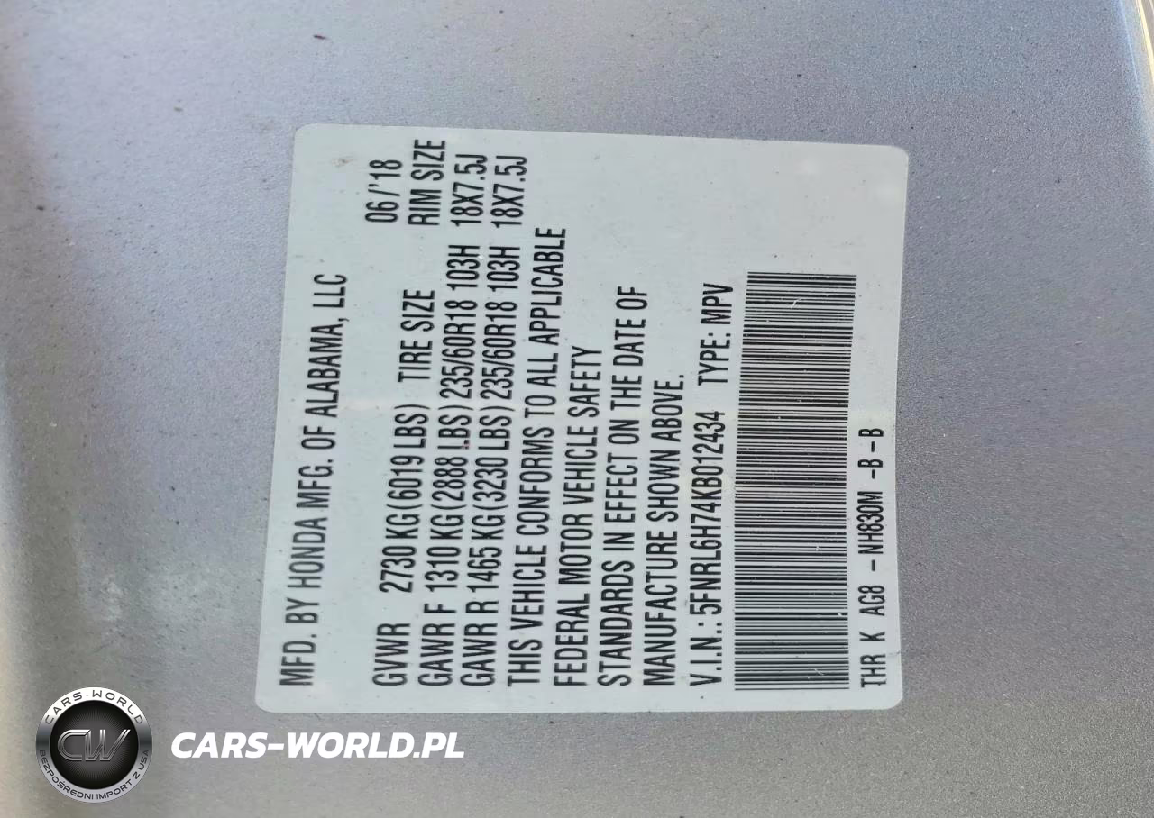 2019 Honda Odyssey Exl VIN:5FNRL6H74KB012434 - 14