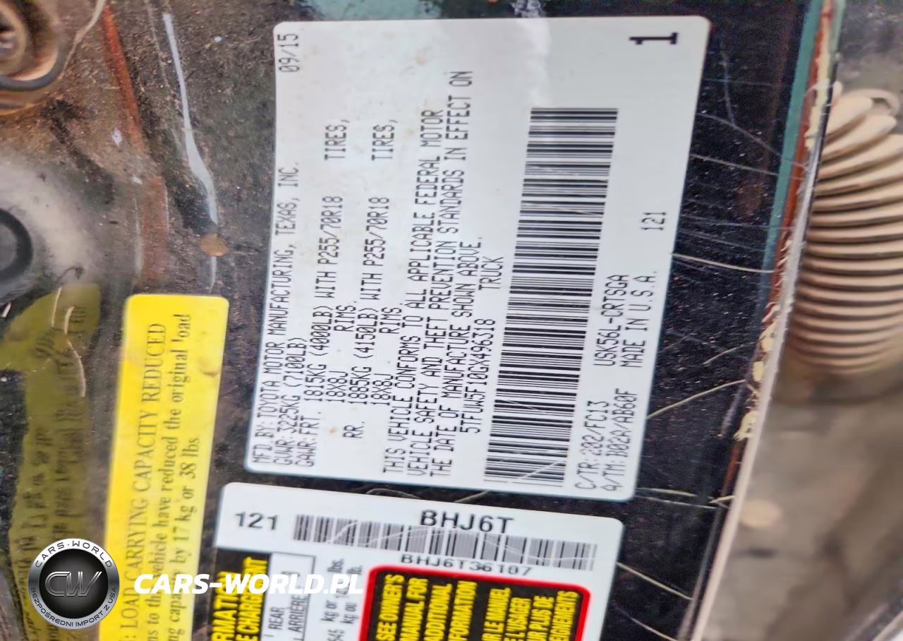 2016 Toyota Tundra Sr5 VIN:5TFUW5F10GX496318 - 12
