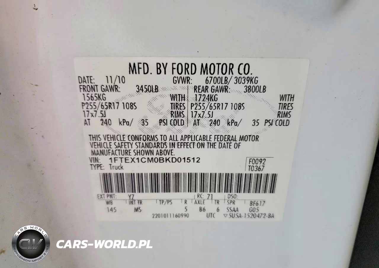 2011 Ford F150 Super Cab VIN:1FTEX1CM0BKD01512 - 12