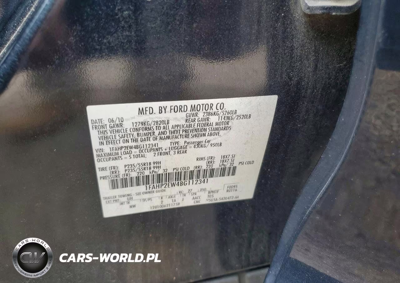 2011 Ford Taurus Sel VIN:1FAHP2EW4BG112341 - 12