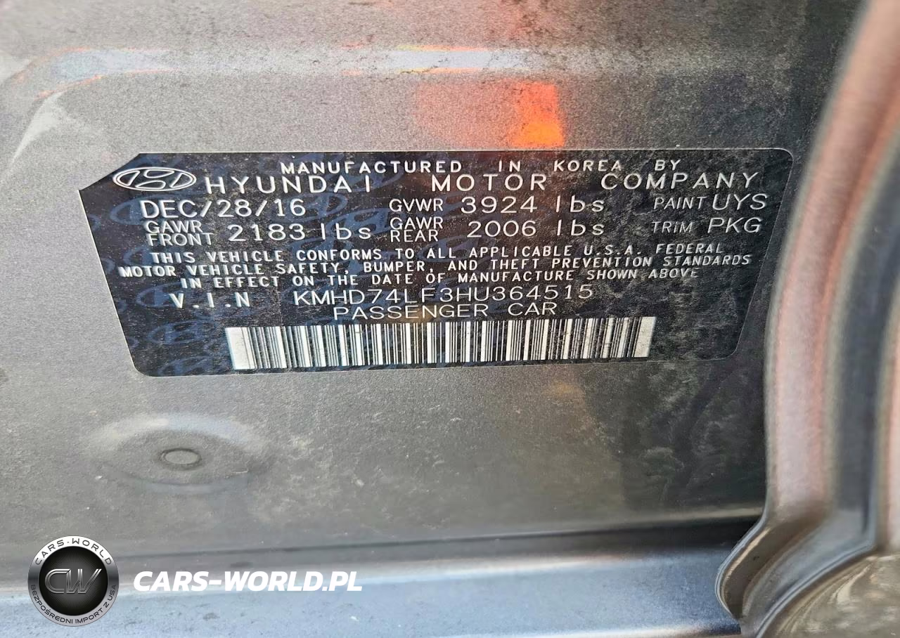2017 Hyundai Elantra Se VIN:KMHD74LF3HU364515 - 12