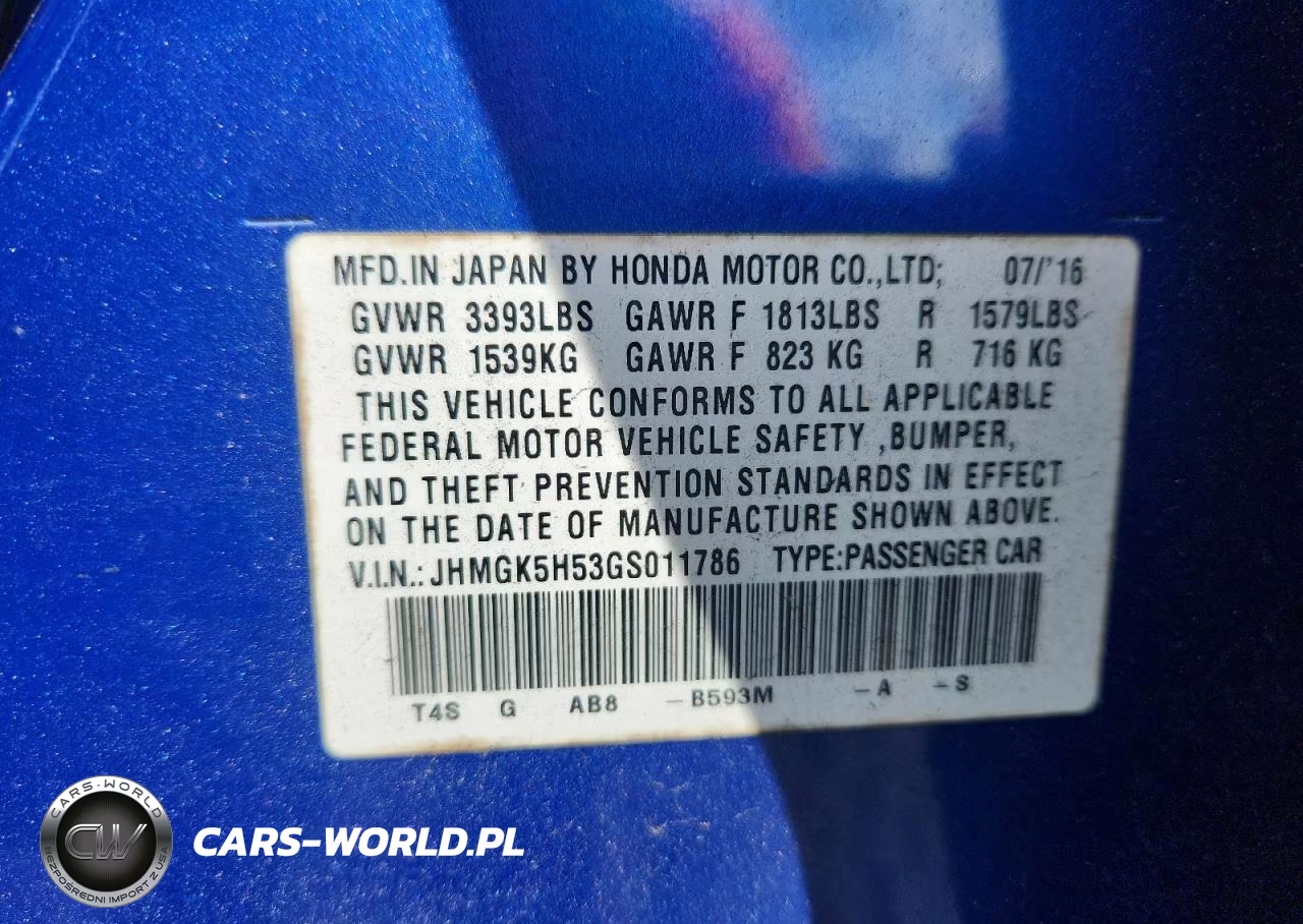 2016 Honda Fit Lx VIN:JHMGK5H53GS011786 - 12