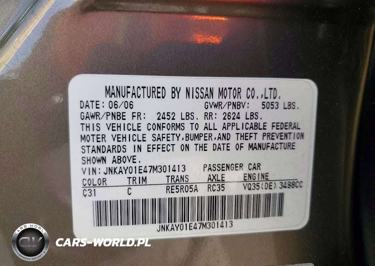 2007 Infiniti M35 Base VIN:JNKAY01E47M301413 - 12