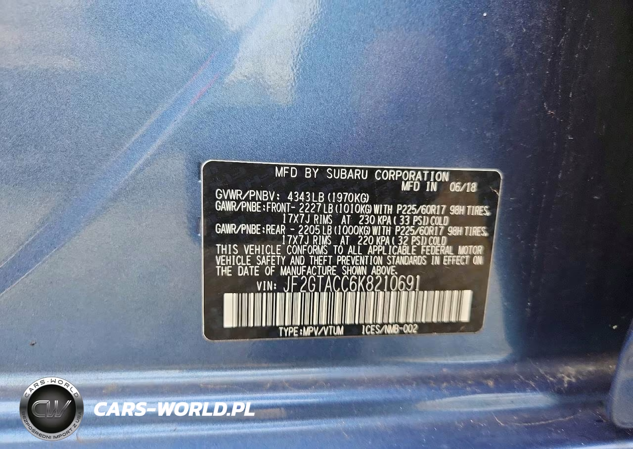 2019 Subaru Crosstrek Premium VIN:JF2GTACC6K8210691 - 12