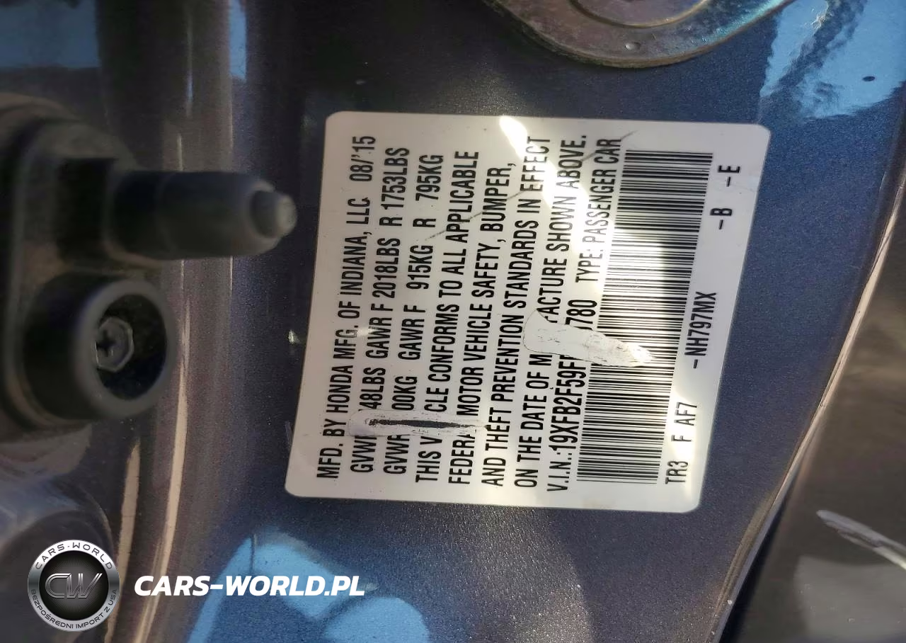 2015 Honda Civic Lx VIN:19XFB2F59FE100780 - 13