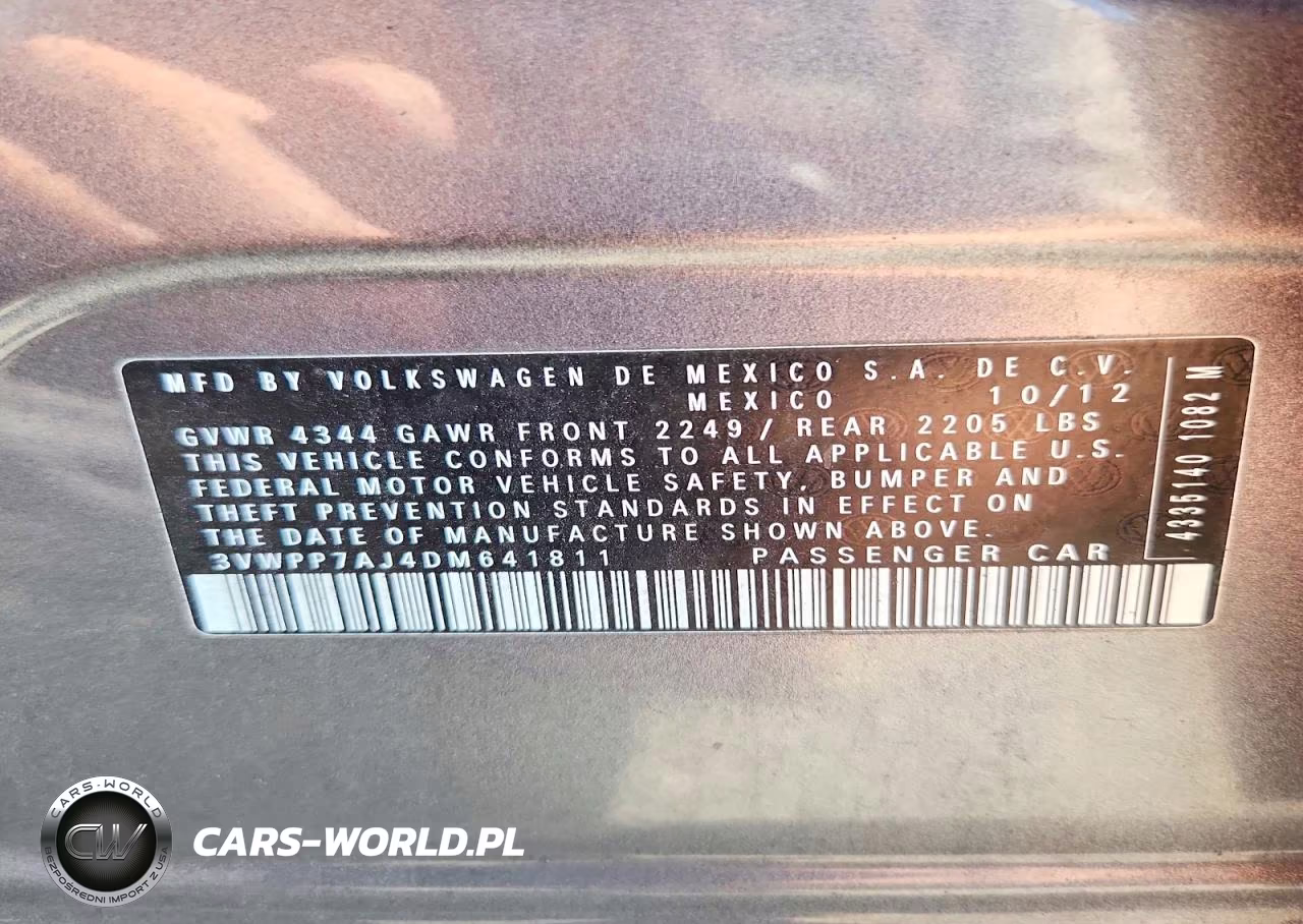 2013 Volkswagen Jetta S VIN:3VWPP7AJ4DM641811 - 12
