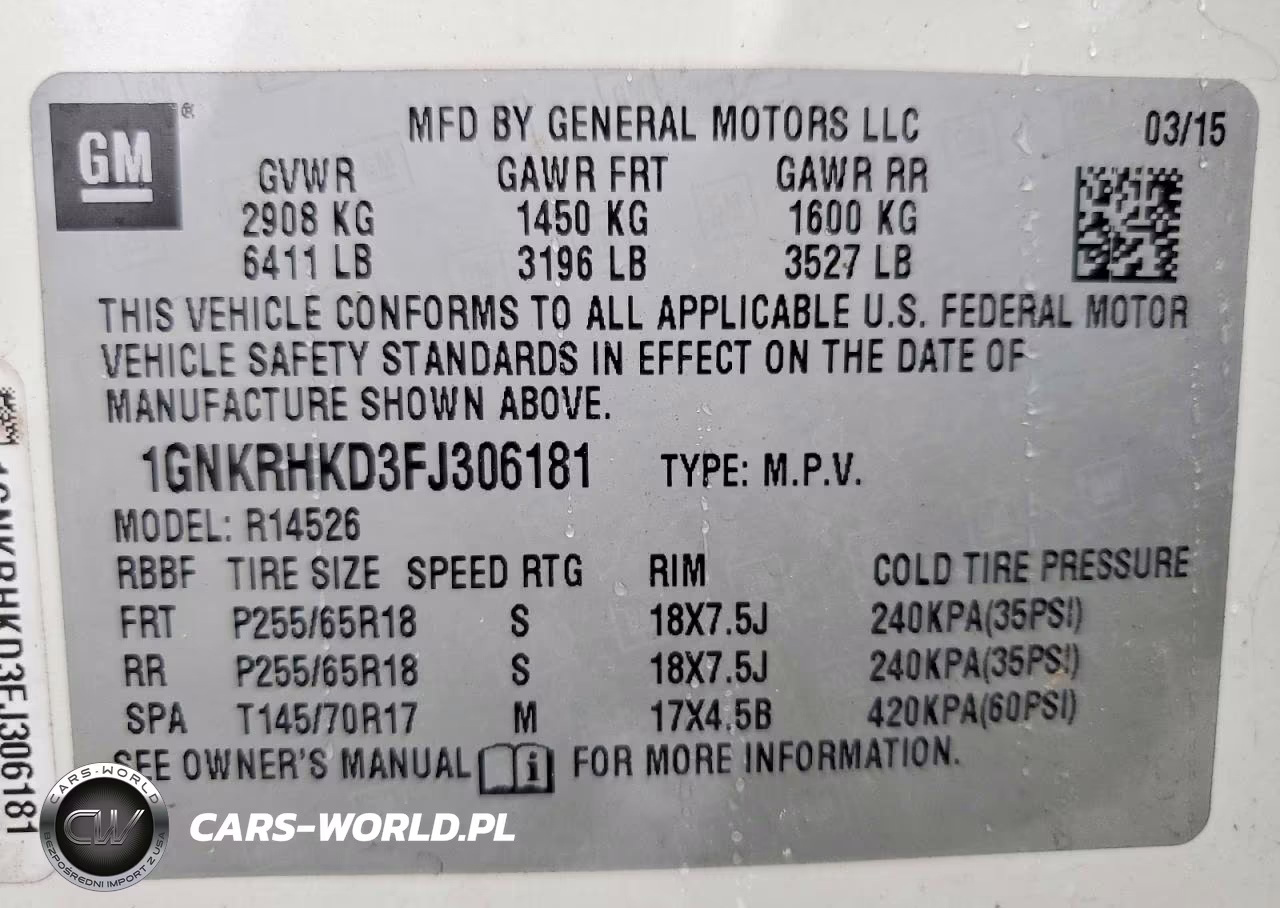 2015 Chevrolet Traverse Lt VIN:1GNKRHKD3FJ306181 - 13