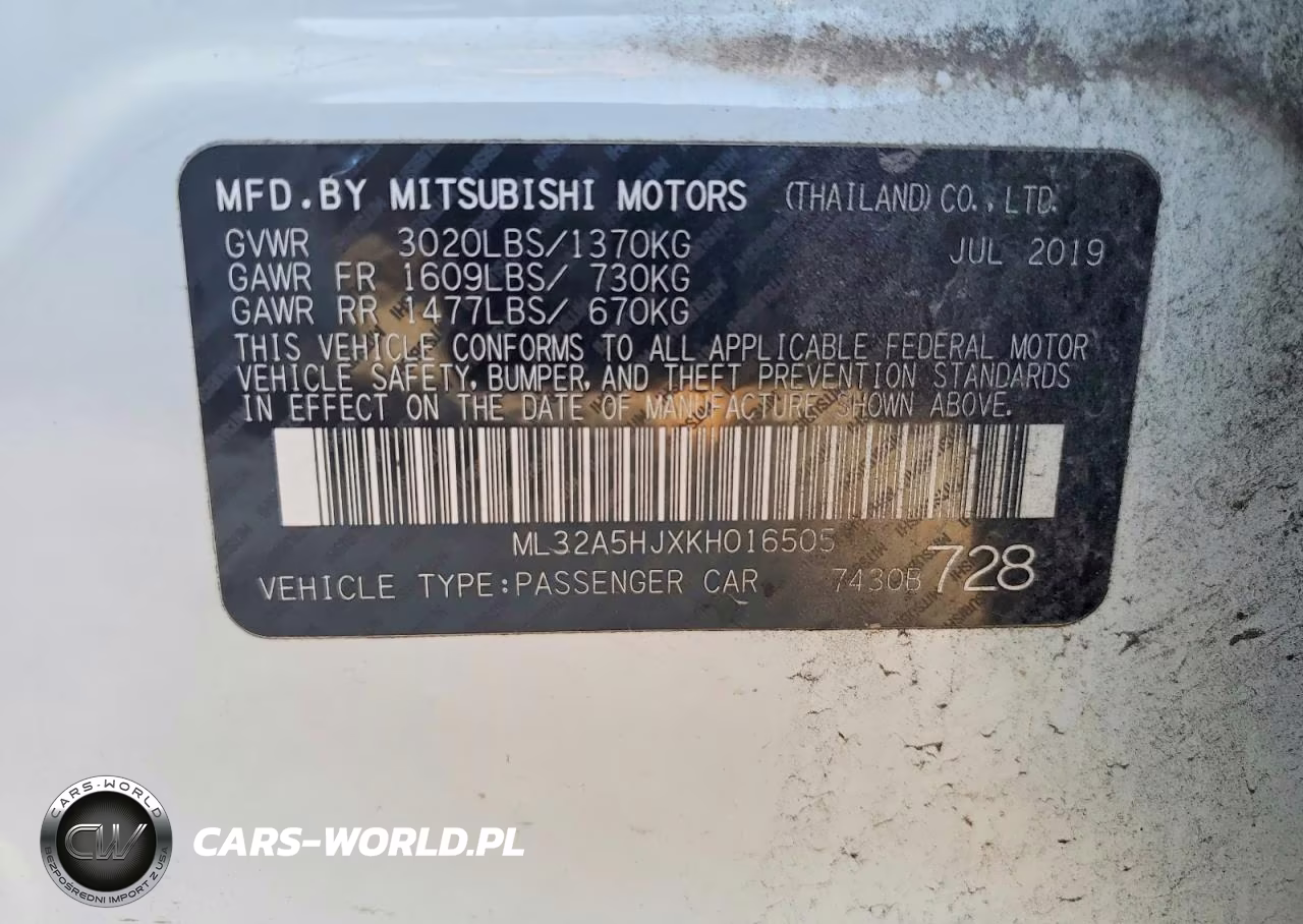 2019 Mitsubishi Mirage Le VIN:ML32A5HJXKH016505 - 12