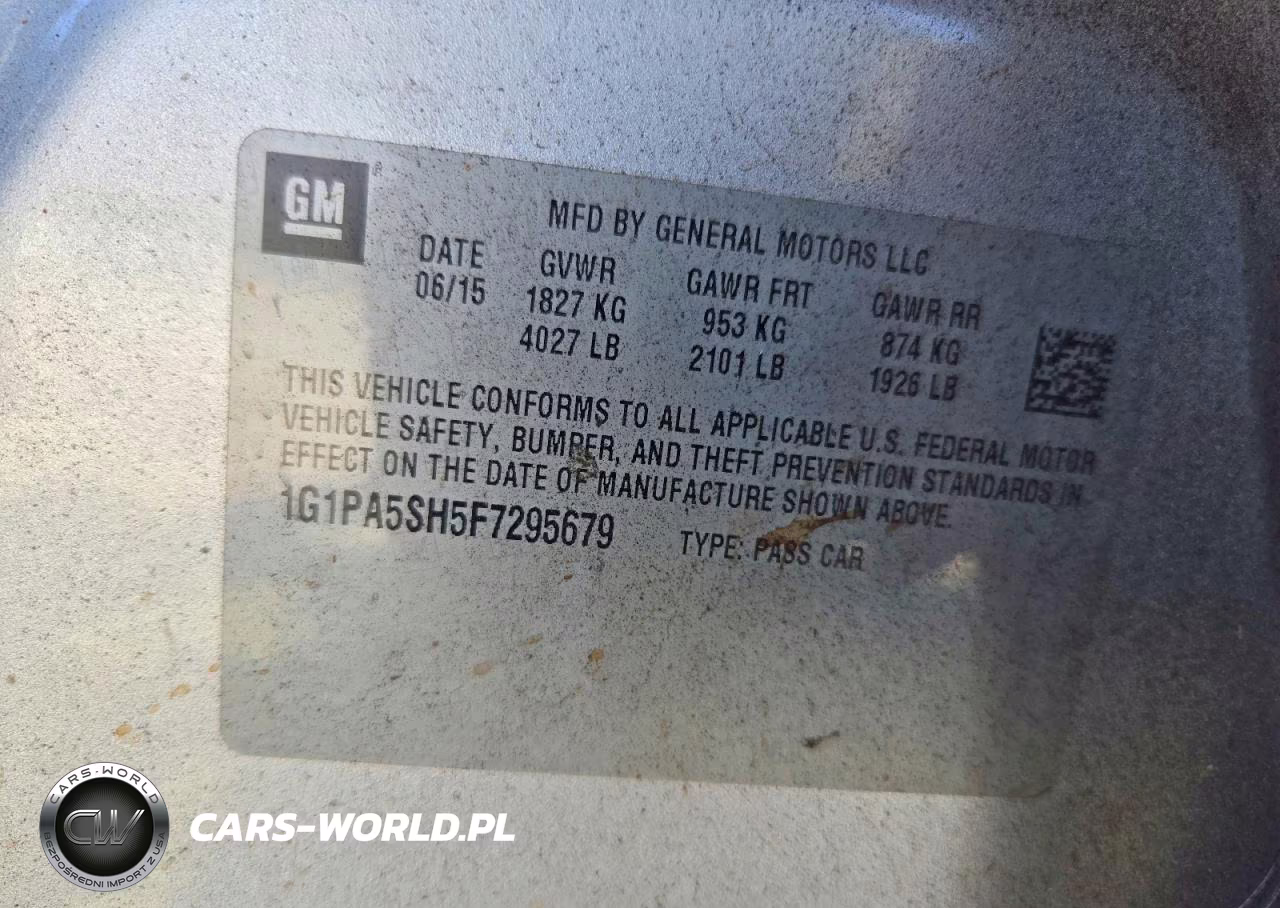 2015 Chevrolet Cruze Ls VIN:1G1PA5SH5F7295679 - 12