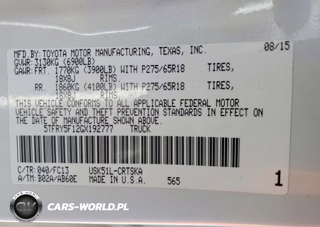 2016 Toyota Tundra Sr5 VIN:5TFRY5F12GX192777 - 12