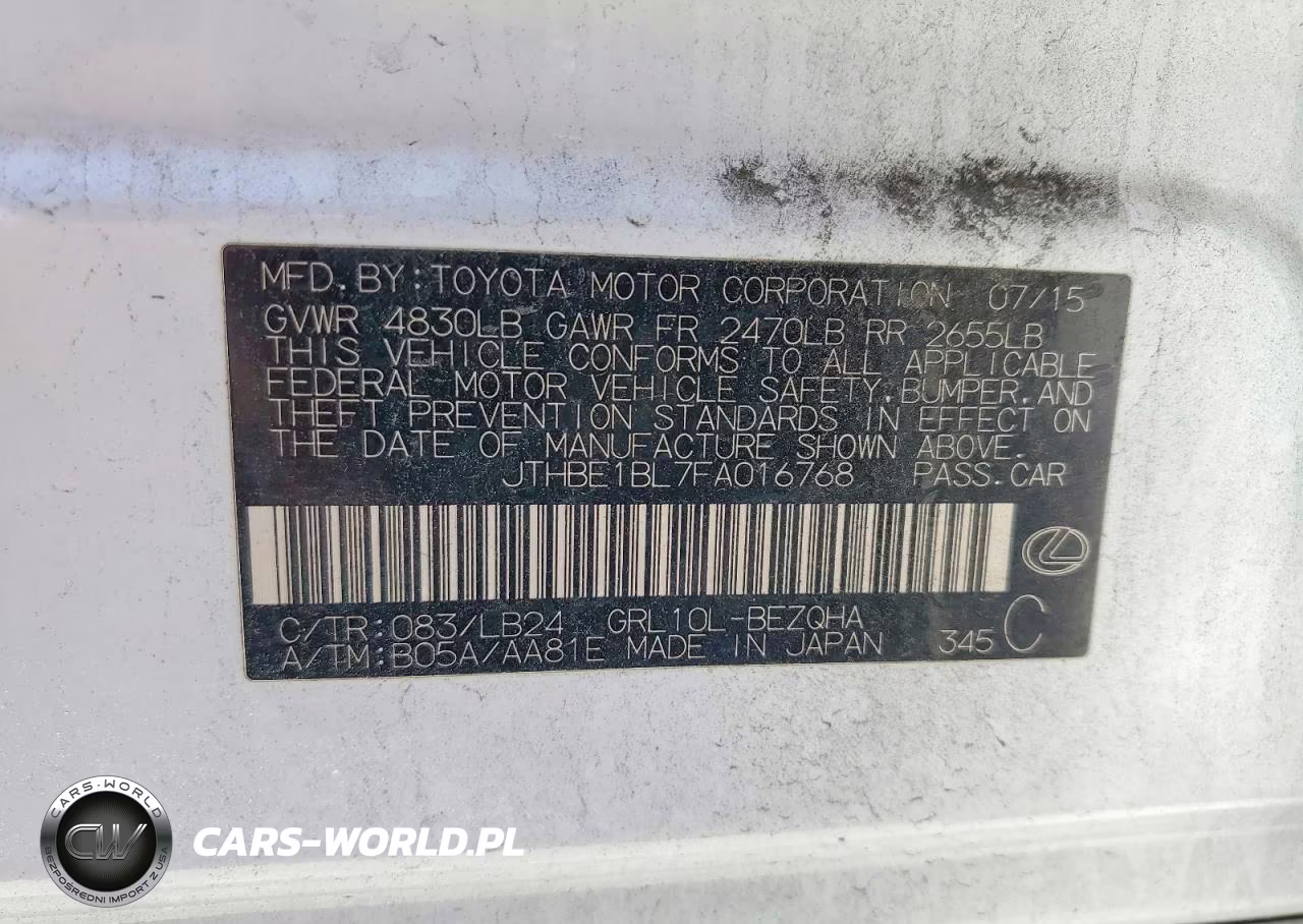 2015 Lexus Gs 350 VIN:JTHBE1BL7FA016768 - 13