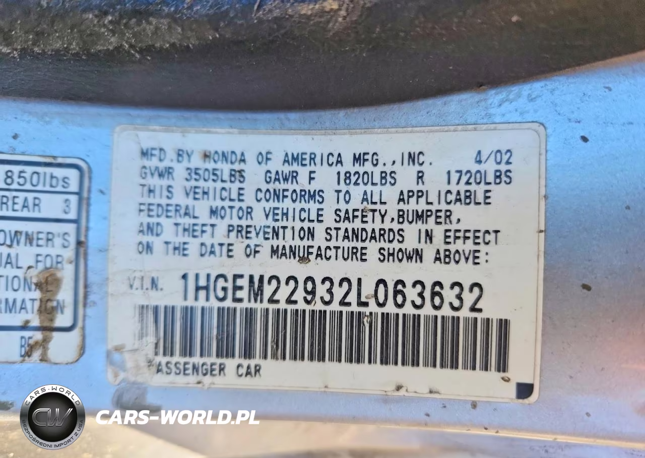 2002 Honda Civic Ex VIN:1HGEM22932L063632 - 12