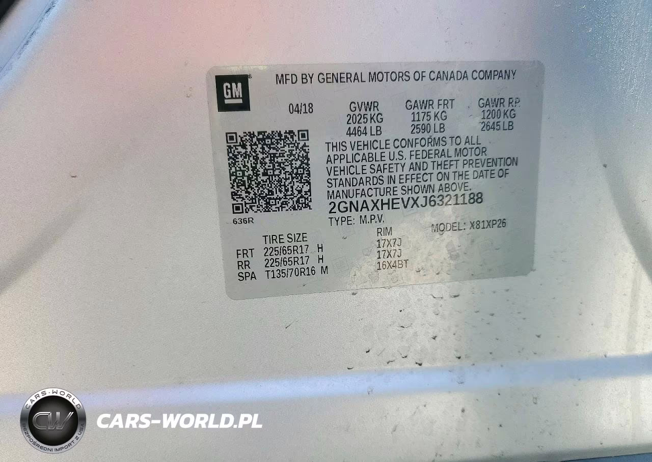2018 Chevrolet Equinox Ls VIN:2GNAXHEVXJ6321188 - 12