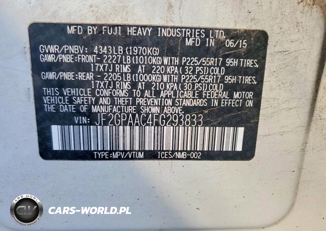 2015 Subaru Xv Crosstrek VIN:JF2GPAAC4FG293833 - 13