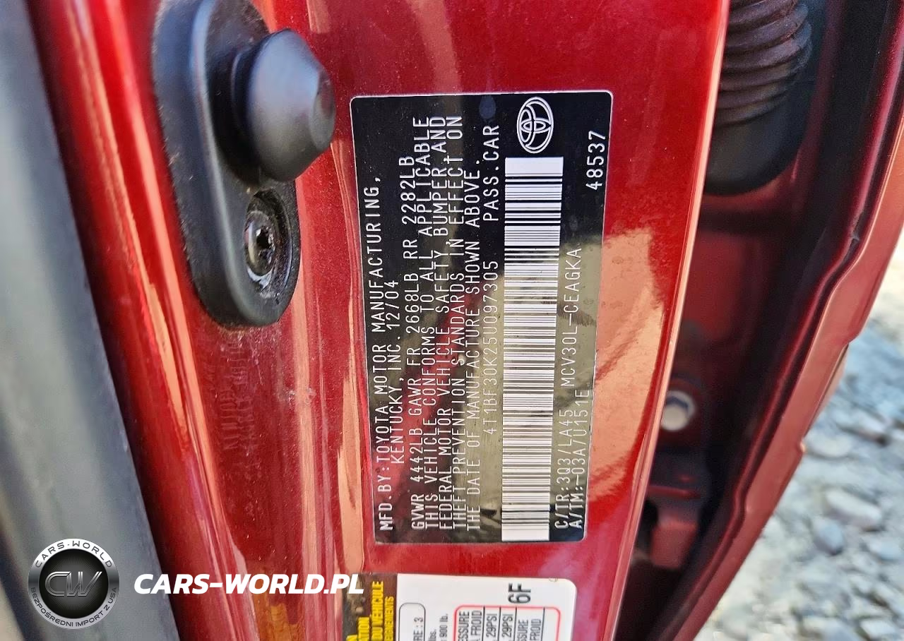 2005 Toyota Camry Xle V6 VIN:4T1BF30K25U097305 - 12