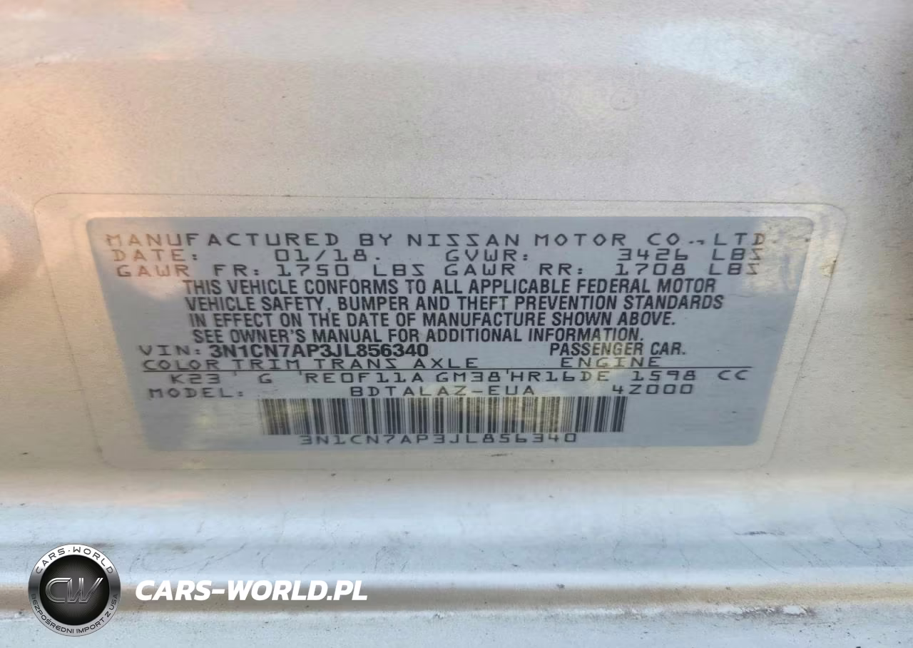 2018 Nissan Versa S Plus VIN:3N1CN7AP3JL856340 - 12