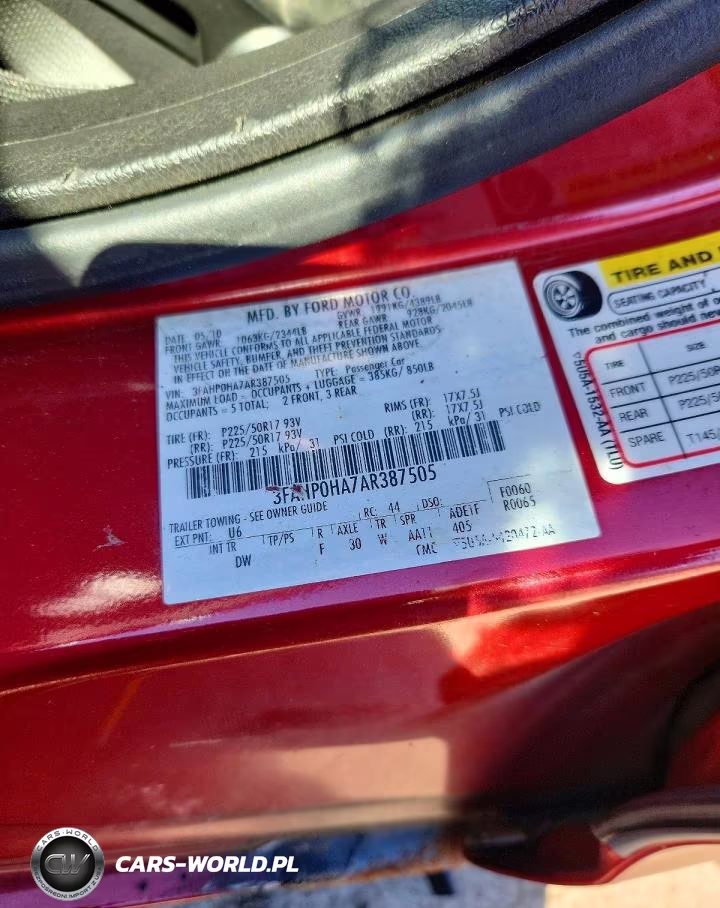 2010 Ford Fusion Se VIN:3FAHP0HA7AR387505 - 13