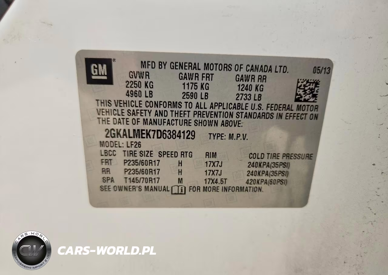 2013 GMC Terrain Sle VIN:2GKALMEK7D6384129 - 14