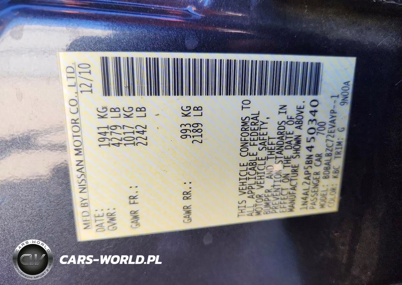 2011 Nissan Altima 2.5 VIN:1N4AL2AP5BN450340 - 12