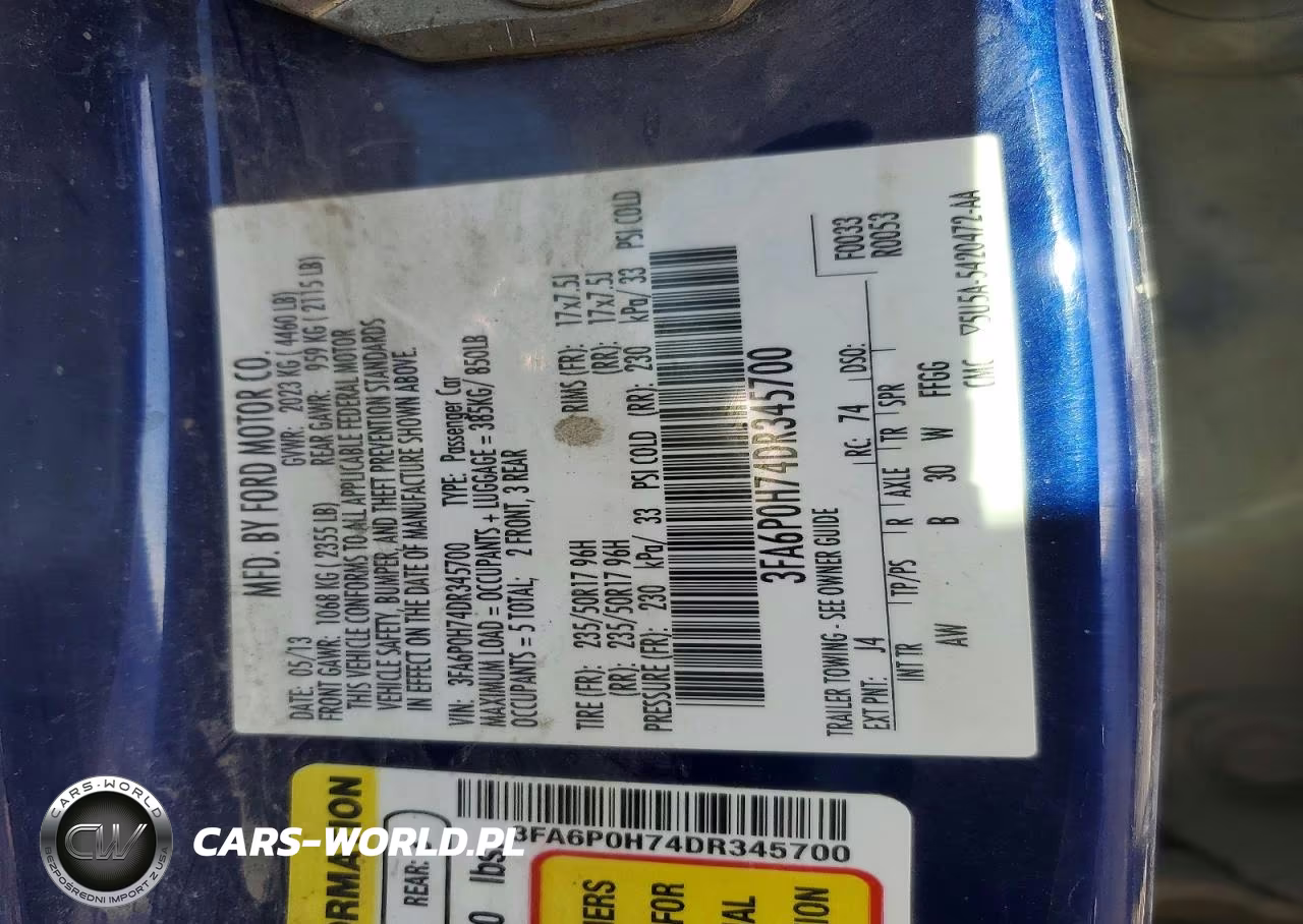 2013 Ford Fusion Se VIN:3FA6P0H74DR345700 - 12