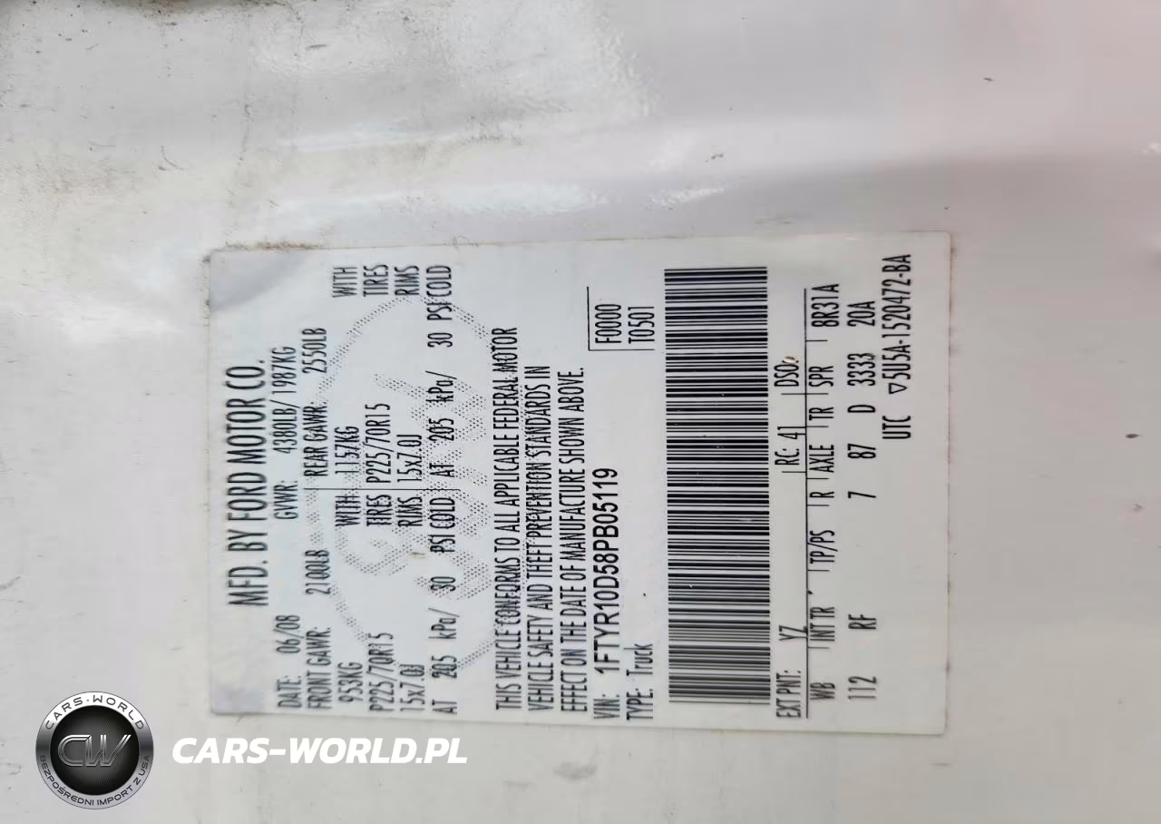 2008 Ford Ranger VIN:1FTYR10D58PB05119 - 12