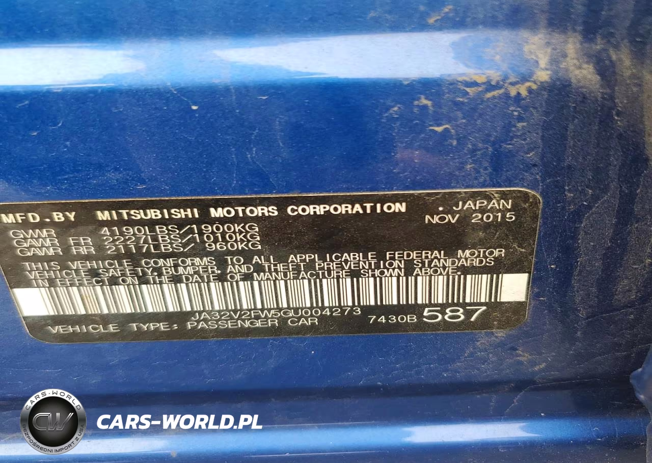 2016 Mitsubishi Lancer Es VIN:JA32V2FW5GU004273 - 12