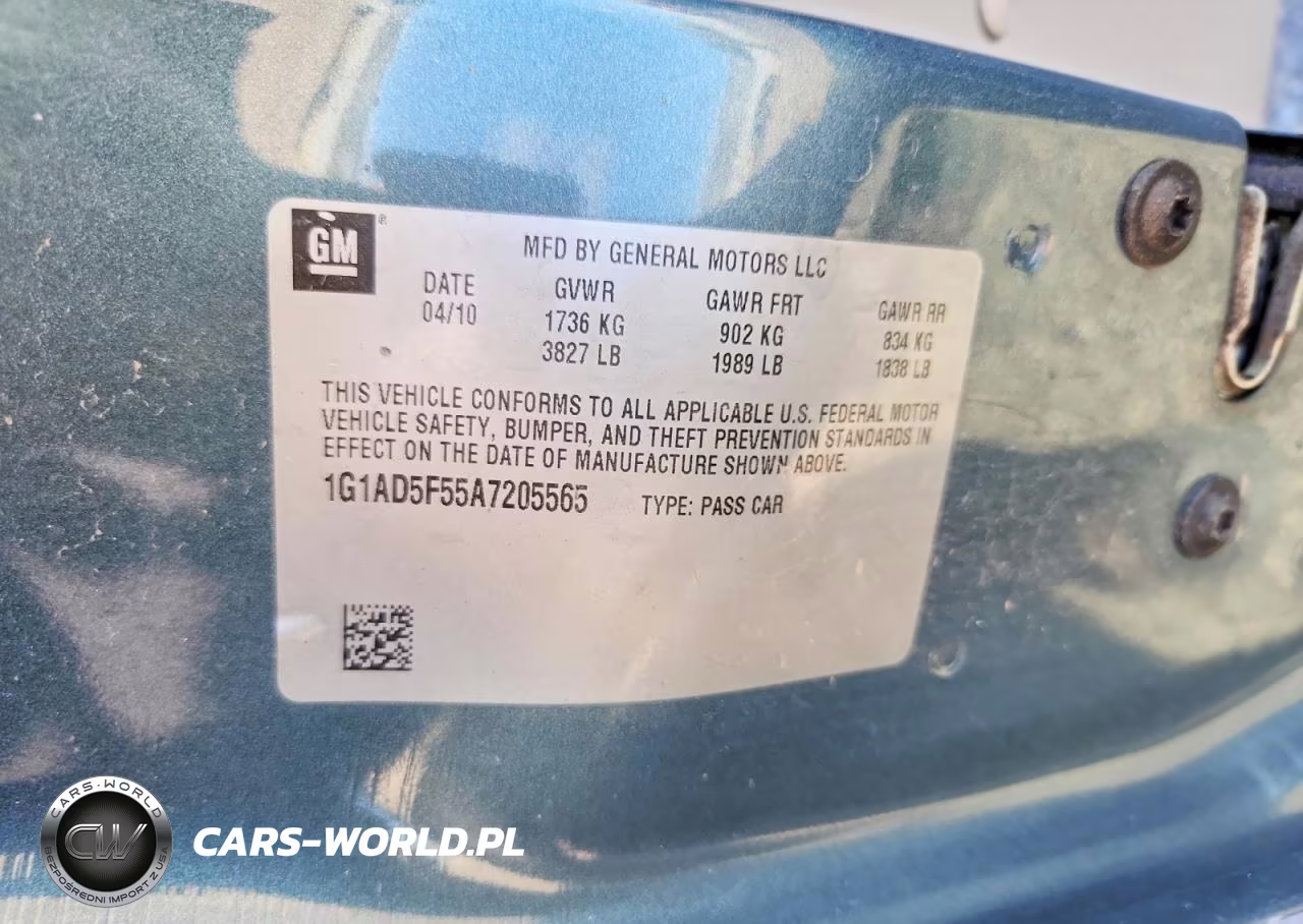 2010 Chevrolet Cobalt 1Lt VIN:1G1AD5F55A7205565 - 12