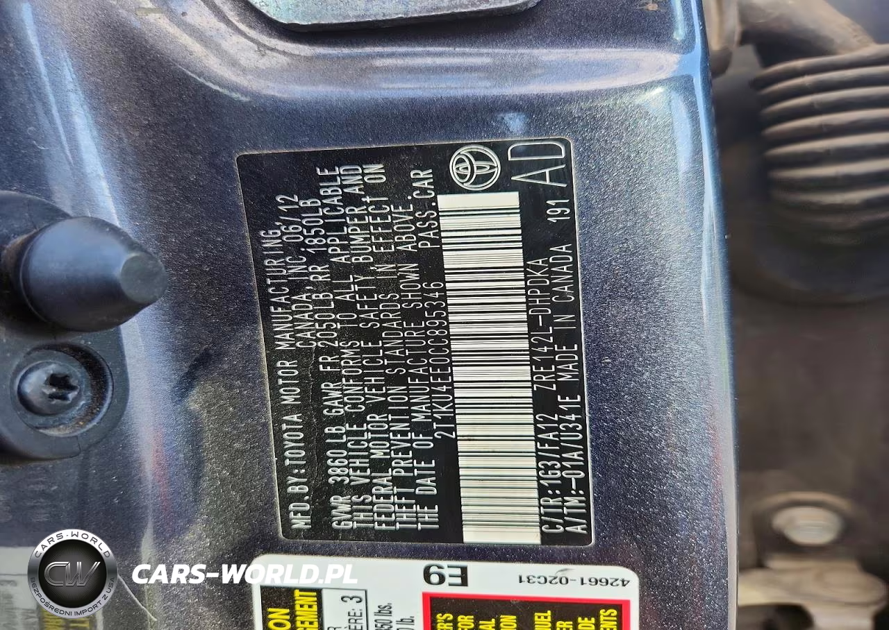 2012 Toyota Corolla Matrix VIN:2T1KU4EE0CC895346 - 12