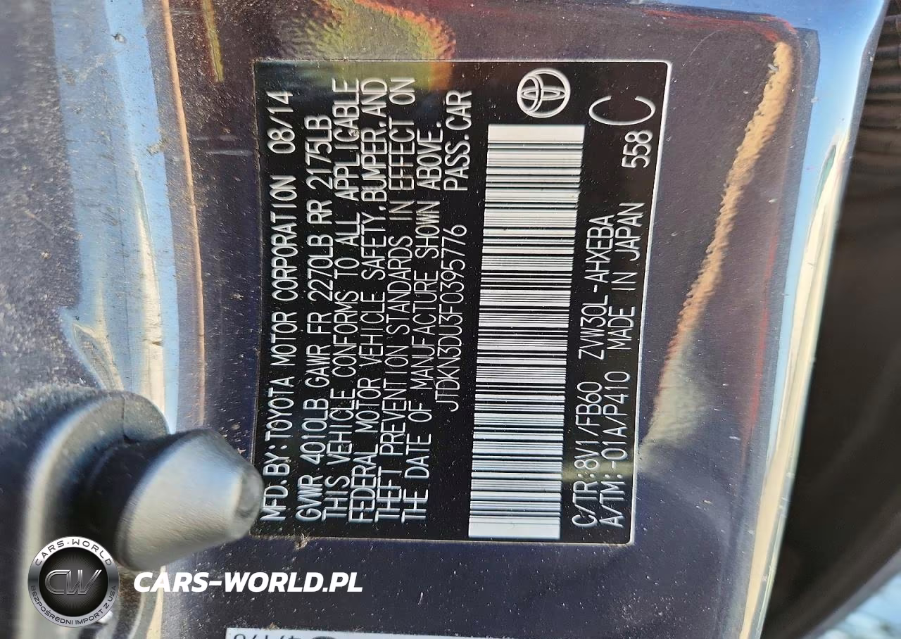 TOYOTA PRIUS VIN:JTDKN3DU3F0395776 - 12