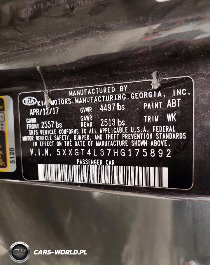 2017 Kia Optima Lx VIN:5XXGT4L37HG175892 - 12