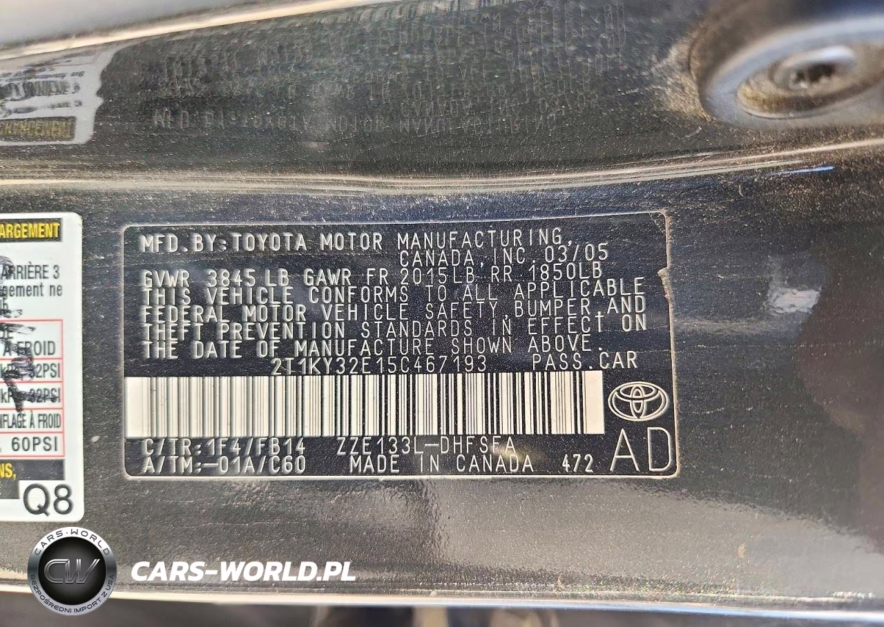 2005 Toyota Corolla Matrix Xrs VIN:2T1KY32E15C467193 - 12