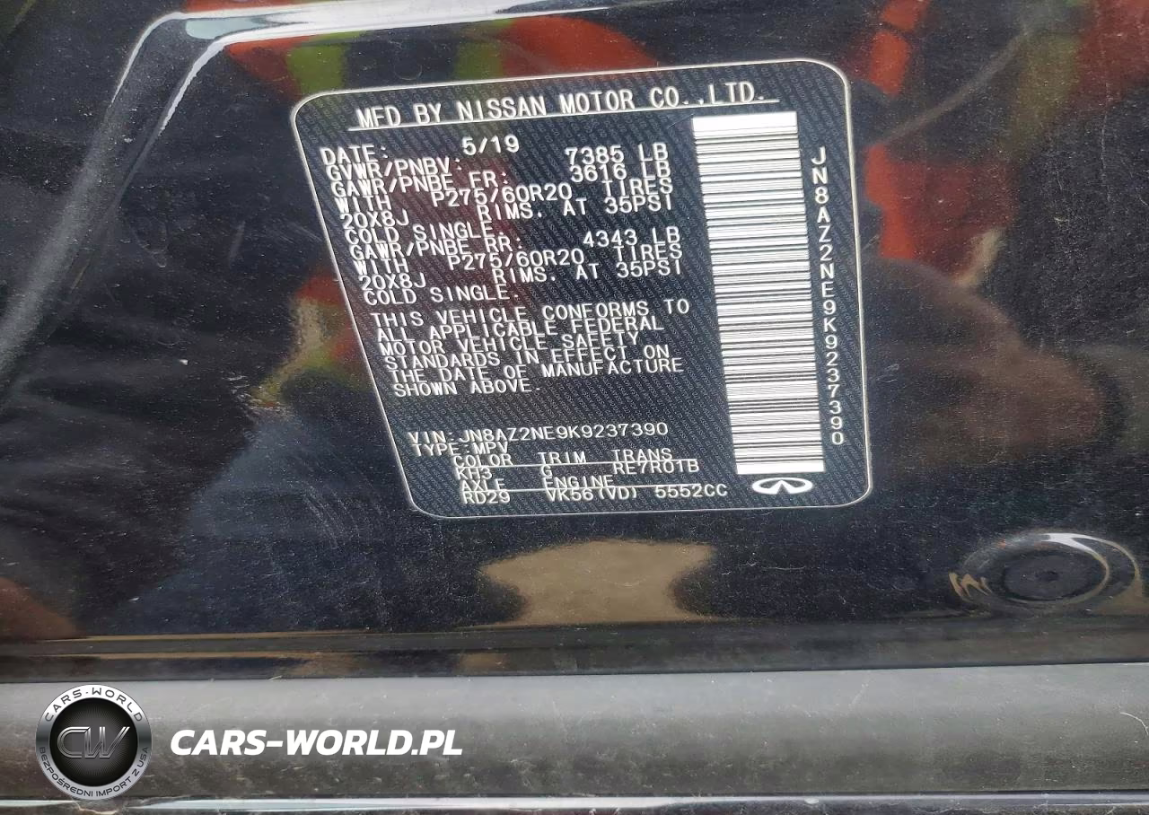 2019 Infiniti Qx80 Luxe VIN:JN8AZ2NE9K9237390 - 13