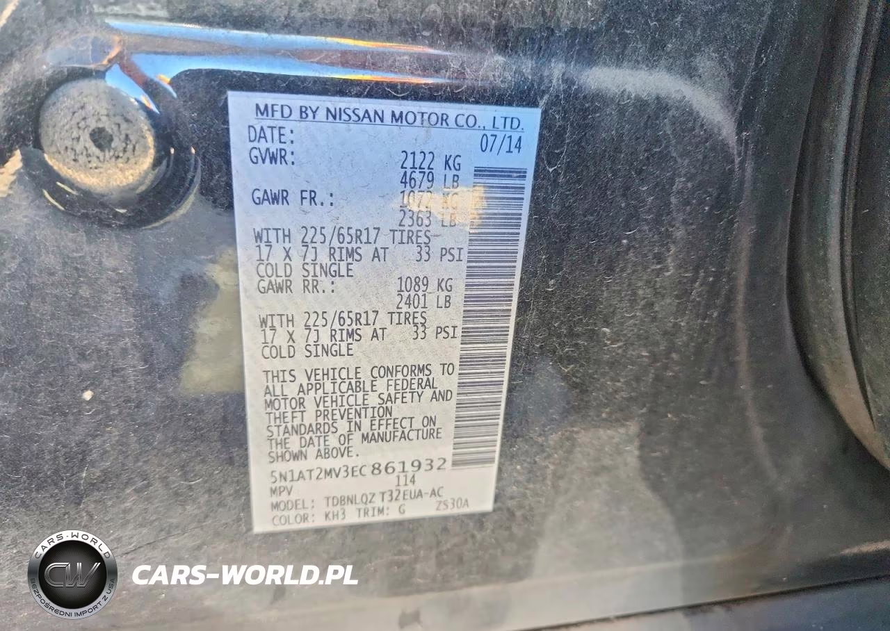 2014 Nissan Rogue Sv VIN:5N1AT2MV3EC861932 - 13
