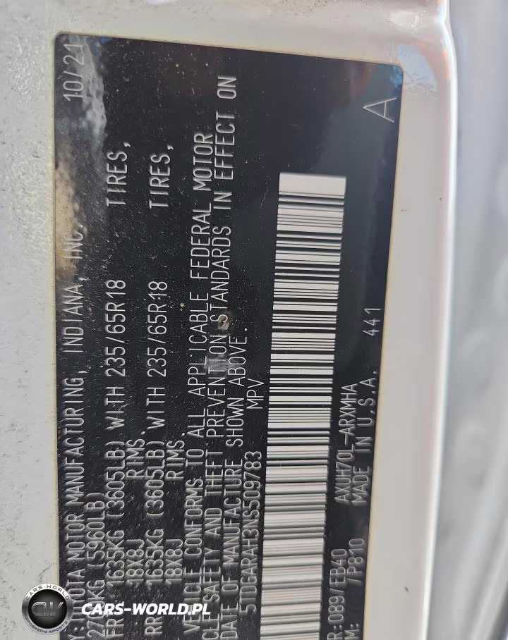 2022 Toyota Highlander Hybrid Xle VIN:5TDGARAH3NS509783 - 13