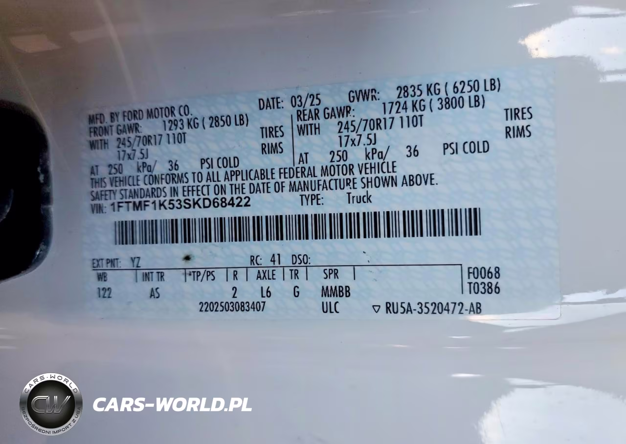 2025 Ford F150 Xl VIN:1FTMF1K53SKD68422 - 13
