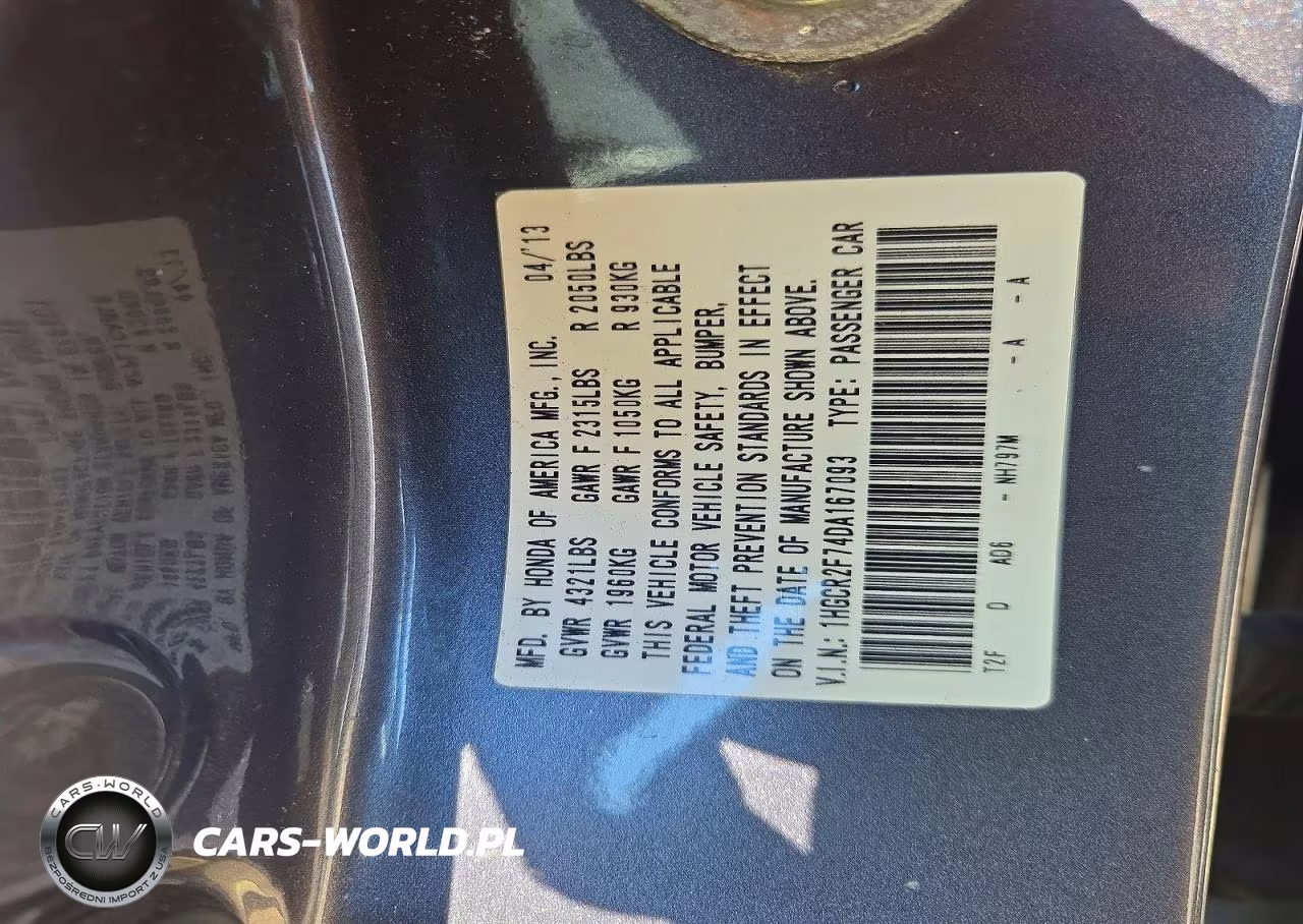 2013 Honda Accord Ex VIN:1HGCR2F74DA167093 - 12