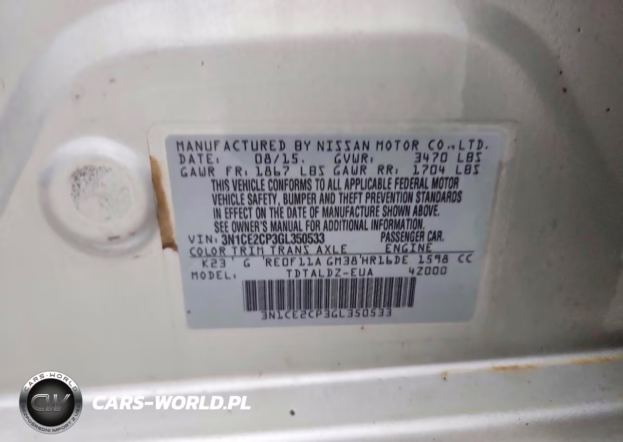 2016 Nissan Versa Note Sv VIN:3N1CE2CP3GL350533 - 12