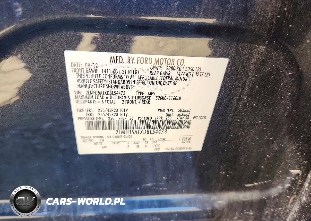 2013 Lincoln Mkt VIN:2LMHJ5ATXDBL54473 - 13