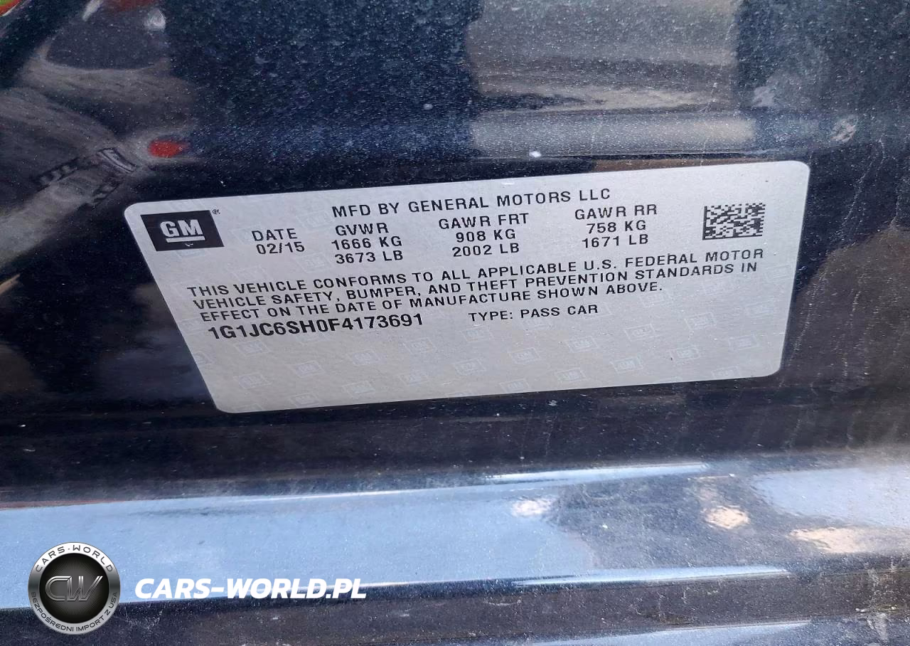 2015 Chevrolet Sonic Lt VIN:1G1JC6SH0F4173691 - 12