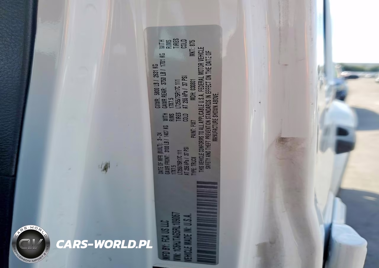 2024 Jeep Gladiator Sport VIN:1C6HJTAG5RL109067 - 12