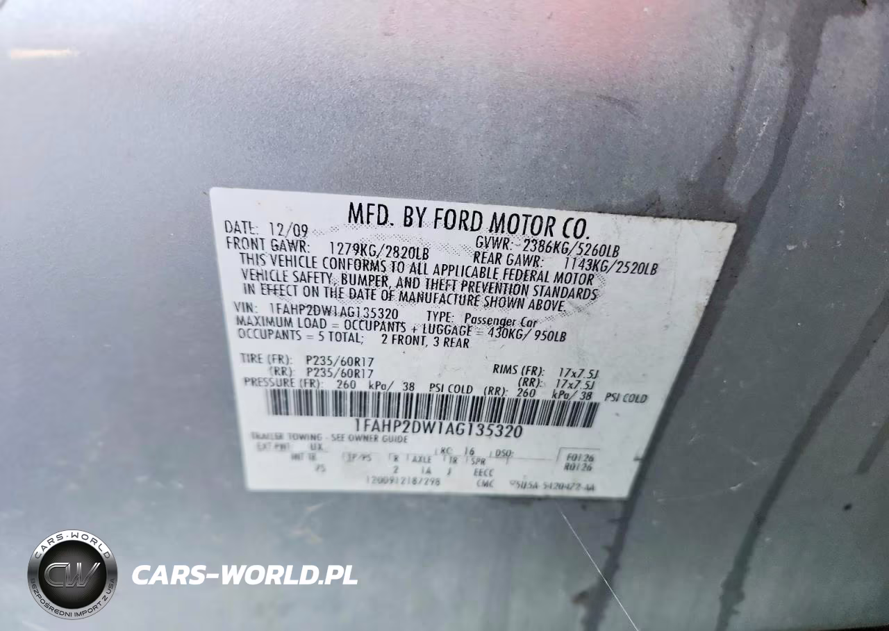 2010 Ford Taurus Se VIN:1FAHP2DW1AG135320 - 13