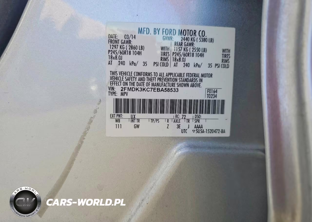 2014 Ford Edge Limited VIN:2FMDK3KC7EBA58533 - 14