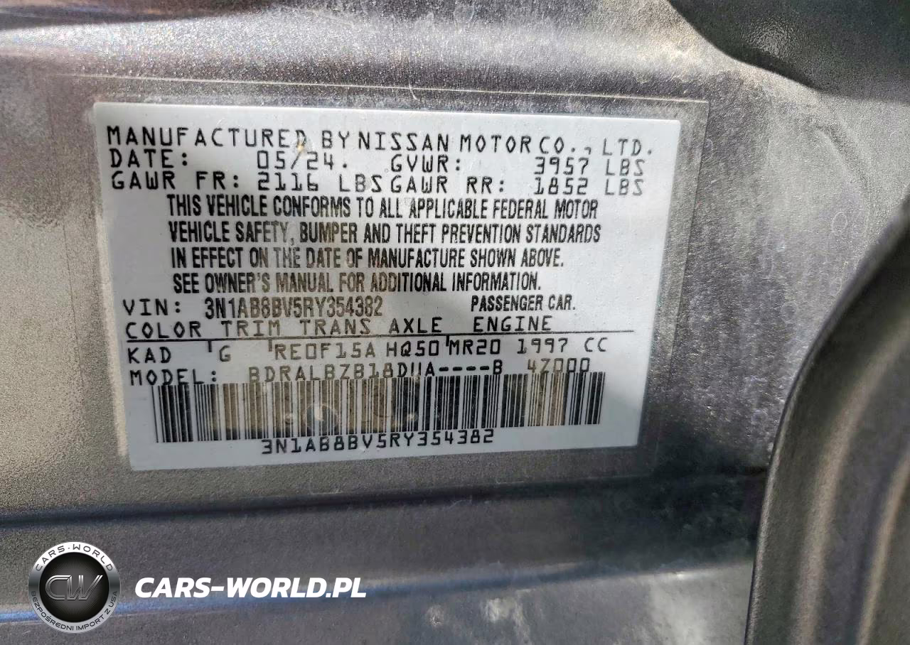 2024 Nissan Sentra S VIN:3N1AB8BV5RY354382 - 13