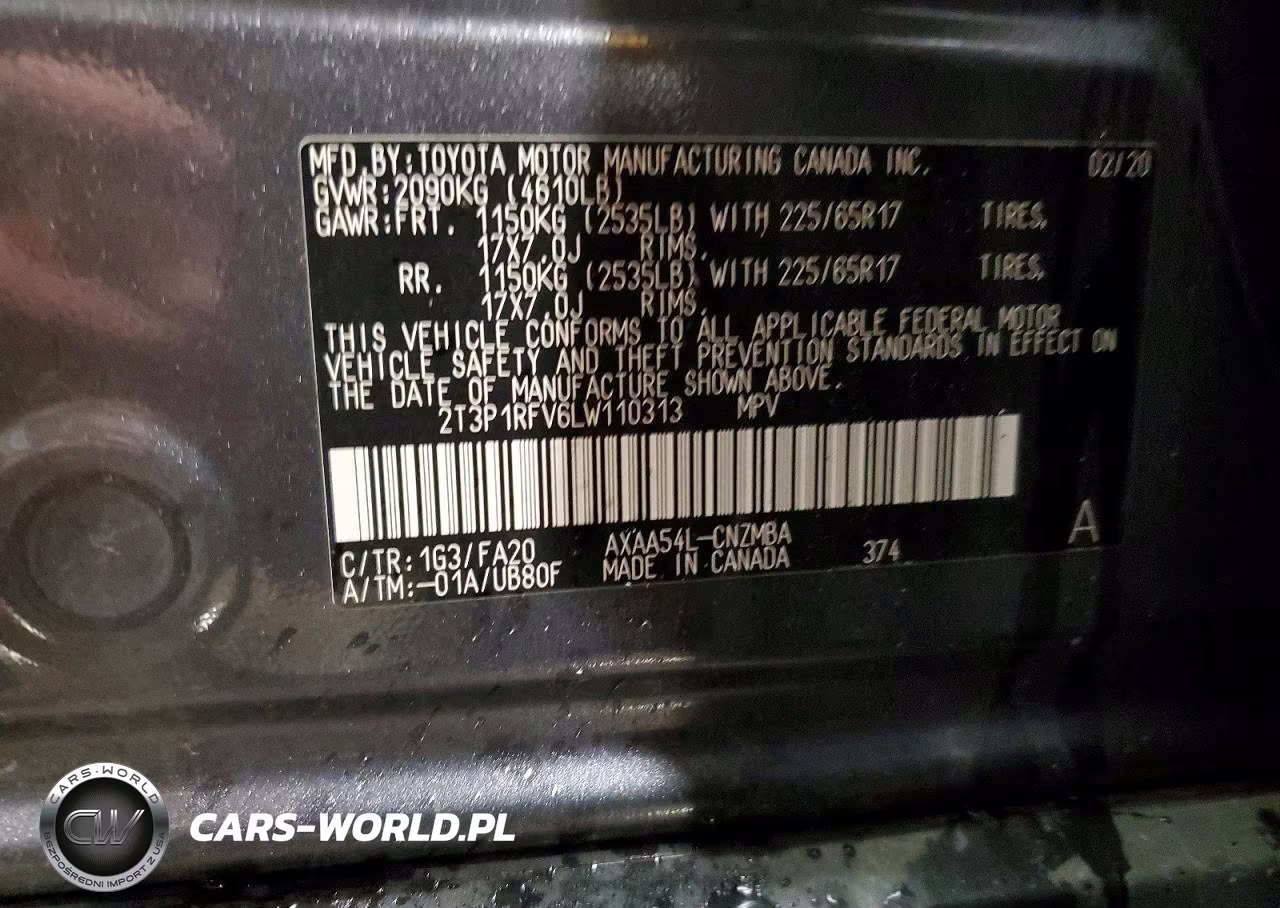 2020 Toyota Rav4 Xle VIN:2T3P1RFV6LW110313 - 14
