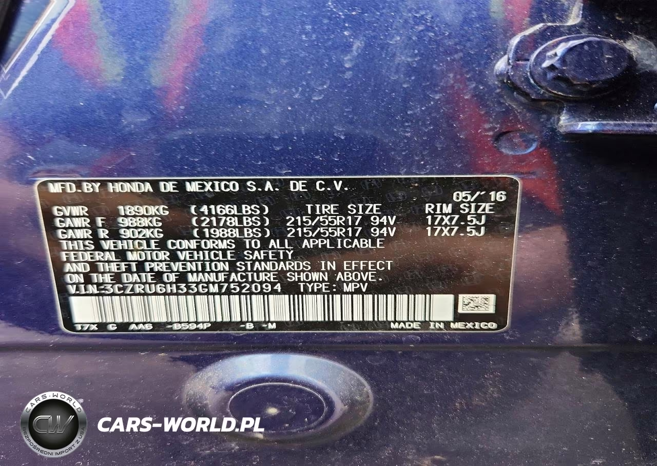 2016 Honda Hr-V Lx VIN:3CZRU6H33GM752094 - 13