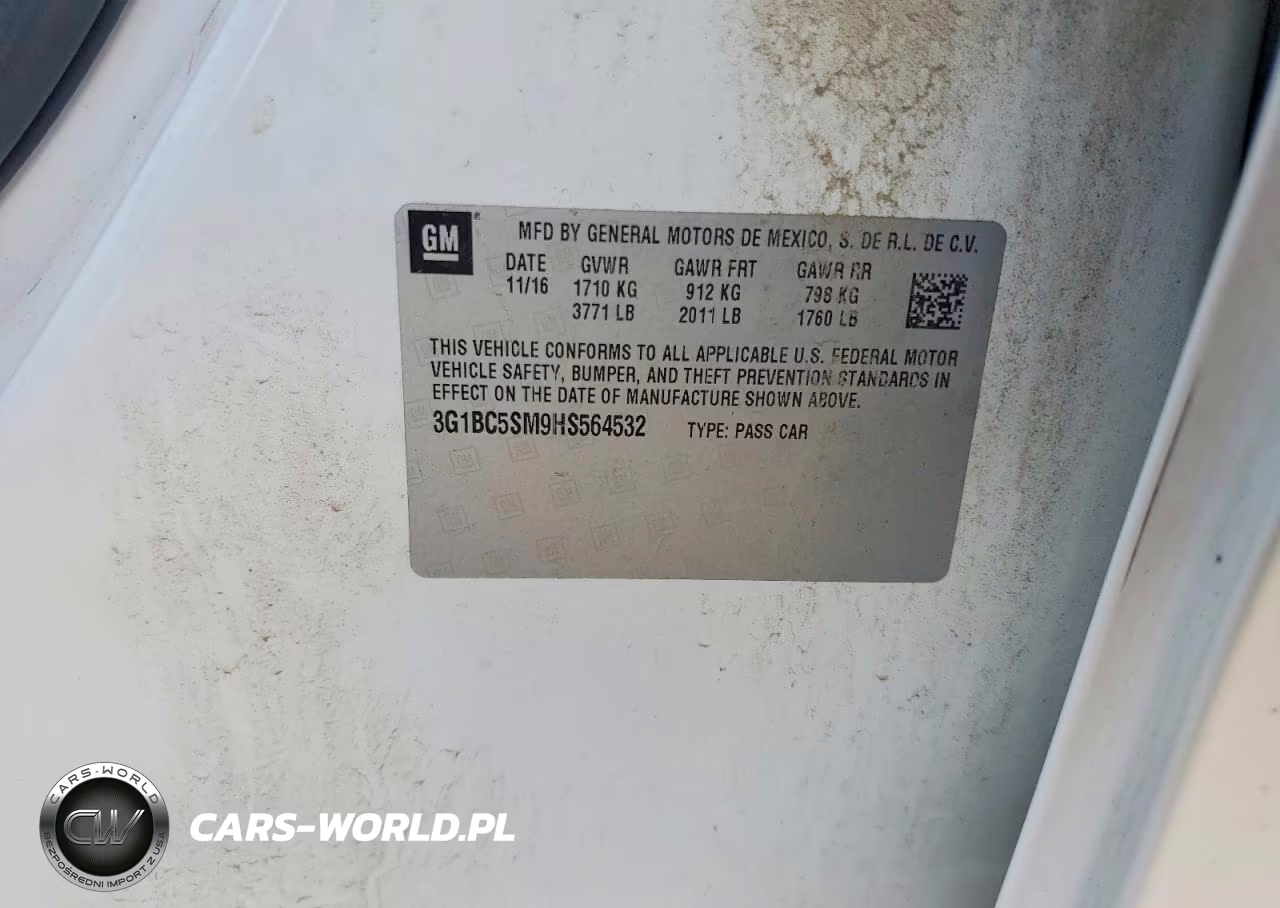 2017 Chevrolet Cruze VIN:3G1BC5SM9HS564532 - 12